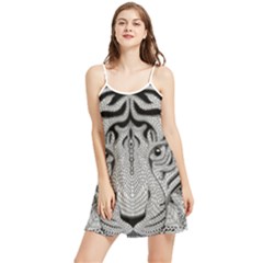 Tiger Head Summer Frill Dress by Ket1n9