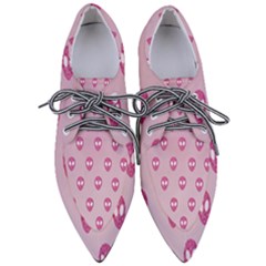 Alien Pattern Pink Pointed Oxford Shoes by Ket1n9