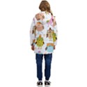 Cute Owls Pattern Kids  Hooded Longline Puffer Jacket View4