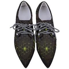 Green Android Honeycomb Gree Pointed Oxford Shoes by Ket1n9