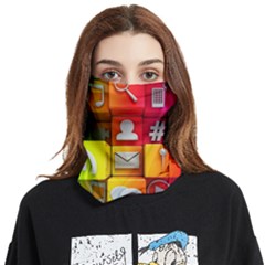 Colorful 3d Social Media Face Covering Bandana (two Sides) by Ket1n9