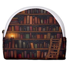 Books Library Horseshoe Style Canvas Pouch by Ket1n9