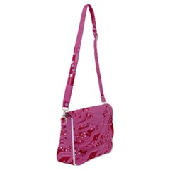 Pink Circuit Pattern Shoulder Bag With Back Zipper by Ket1n9