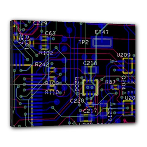 Technology Circuit Board Layout Canvas 20  X 16  (stretched) by Ket1n9