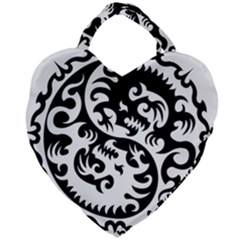 Ying Yang Tattoo Giant Heart Shaped Tote by Ket1n9