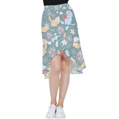 Cute Cat Background Pattern Frill Hi Low Chiffon Skirt by Ket1n9