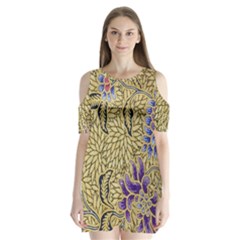 Traditional Art Batik Pattern Shoulder Cutout Velvet One Piece by Ket1n9