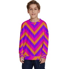 Chevron Kids  Crewneck Sweatshirt by Ket1n9