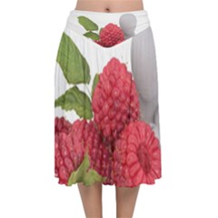 Fruit-healthy-vitamin-vegan Velvet Flared Midi Skirt by Ket1n9