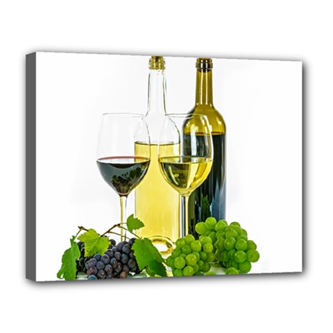 White-wine-red-wine-the-bottle Canvas 14  X 11  (stretched) by Ket1n9