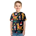 Funny Christmas Pattern Background Kids  Sport Mesh T-Shirt