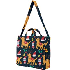 Funny Christmas Pattern Background Square Shoulder Tote Bag by Ket1n9