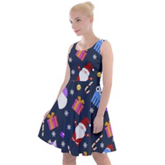 Colorful Funny Christmas Pattern Knee Length Skater Dress by Ket1n9