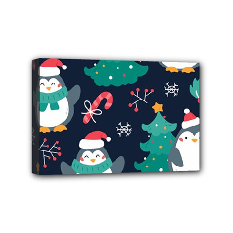 Colorful Funny Christmas Pattern Mini Canvas 6  X 4  (stretched) by Ket1n9