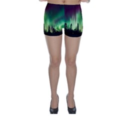 Aurora-borealis-northern-lights Skinny Shorts by Ket1n9