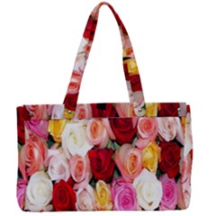 Rose Color Beautiful Flowers Canvas Work Bag by Ket1n9