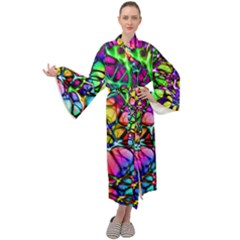 Network-nerves-nervous-system-line Maxi Velvet Kimono by Ket1n9