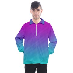 Background-pink-blue-gradient Men s Half Zip Pullover by Ket1n9