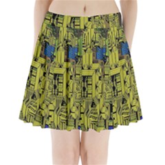 Technology Circuit Board Pleated Mini Skirt by Ket1n9