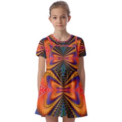 Casanova Abstract Art-colors Cool Druffix Flower Freaky Trippy Kids  Short Sleeve Pinafore Style Dress by Ket1n9