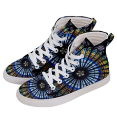 Stained Glass Rose Window In France s Strasbourg Cathedral Men s Hi-top Skate Sneakers by Ket1n9