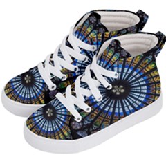 Stained Glass Rose Window In France s Strasbourg Cathedral Kids  Hi-top Skate Sneakers by Ket1n9