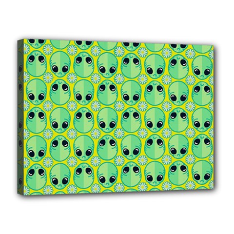 Alien Pattern- Canvas 16  X 12  (stretched) by Ket1n9