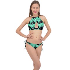 Art Alien Pattern Cross Front Halter Bikini Set by Ket1n9