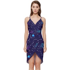Realistic-night-sky-poster-with-constellations Wrap Frill Dress