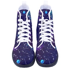 Realistic-night-sky-poster-with-constellations Men s High-top Canvas Sneakers by Ket1n9