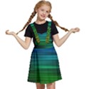 Blue And Green Lines Kids  Apron Dress View1