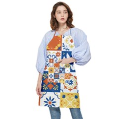 Mexican-talavera-pattern-ceramic-tiles-with-flower-leaves-bird-ornaments-traditional-majolica-style- Pocket Apron by Ket1n9