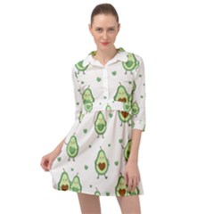 Cute-seamless-pattern-with-avocado-lovers Mini Skater Shirt Dress by Ket1n9