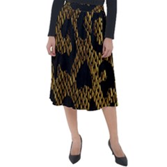 Metallic Snake Skin Pattern Classic Velour Midi Skirt  by Ket1n9