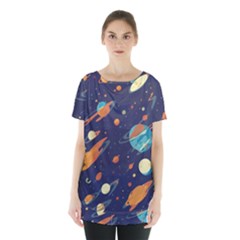 Space Galaxy Planet Universe Stars Night Fantasy Skirt Hem Sports Top by Ket1n9