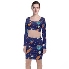 Space Galaxy Planet Universe Stars Night Fantasy Top And Skirt Sets by Ket1n9