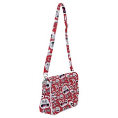 Another Monster Pattern Shoulder Bag With Back Zipper by Ket1n9