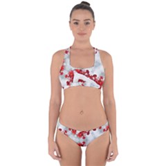 Christmas-background-tile-gifts Cross Back Hipster Bikini Set by Grandong