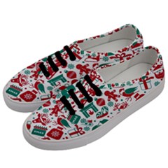 Background Vector Texture Christmas Winter Pattern Seamless Men s Classic Low Top Sneakers