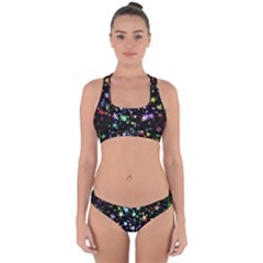 Christmas-star-gloss-lights-light Cross Back Hipster Bikini Set by Grandong