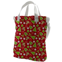 Christmas-paper-scrapbooking-pattern Canvas Messenger Bag by Grandong