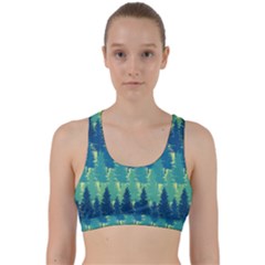 Christmas Trees Pattern Digital Paper Seamless Back Weave Sports Bra by Grandong