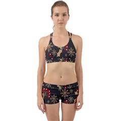 Christmas-pattern-with-snowflakes-berries Back Web Gym Set by Grandong