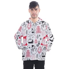 Christmas-themed-seamless-pattern Men s Half Zip Pullover by Grandong