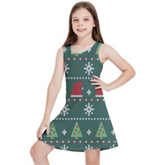 Beautiful-knitted-christmas-pattern -- Kids  Lightweight Sleeveless Dress