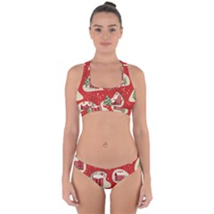 Christmas-new-year-seamless-pattern Cross Back Hipster Bikini Set by Grandong