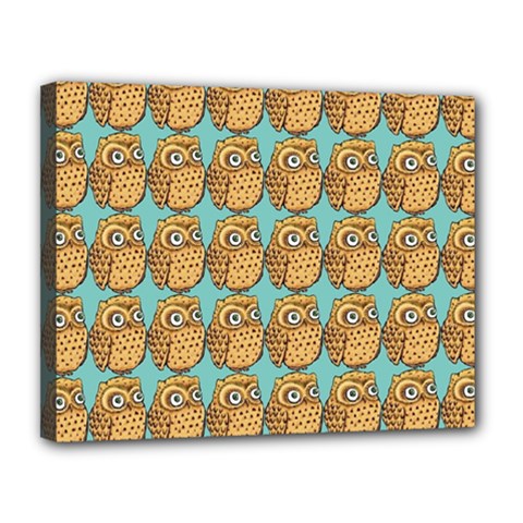 Owl-stars-pattern-background Canvas 14  X 11  (stretched) by Grandong