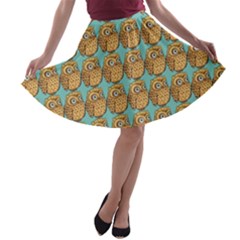 Owl Dreamcatcher A-line Skater Skirt by Grandong