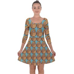 Owl Dreamcatcher Quarter Sleeve Skater Dress by Grandong