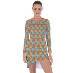 Owl-stars-pattern-background Asymmetric Cut-out Shift Dress by Grandong
